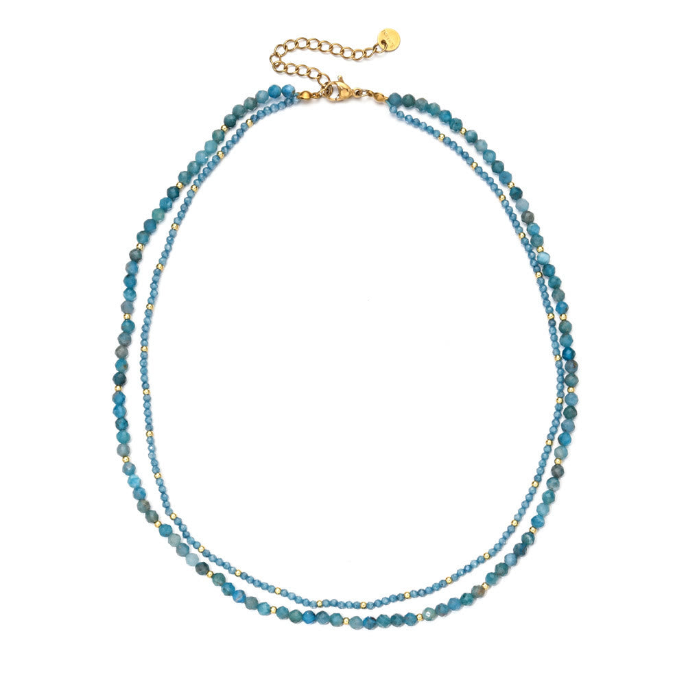 Collana girocollo in cristallo con pietre preziose sfaccettate Boho Olivenorma