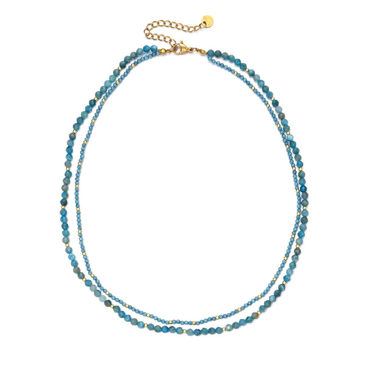 Collana girocollo in cristallo con pietre preziose sfaccettate Boho Olivenorma