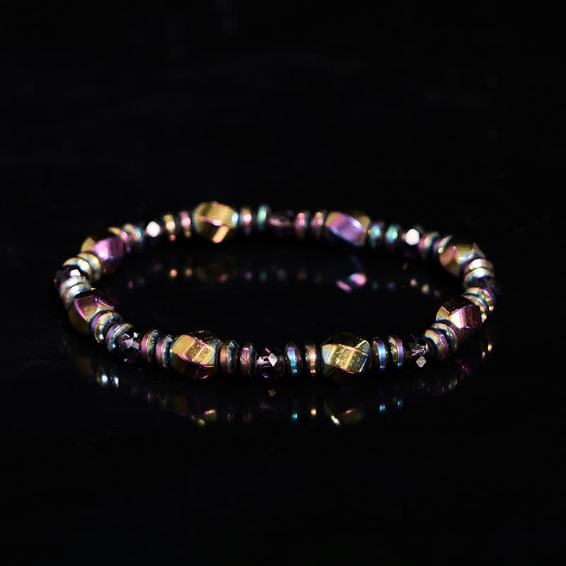 Bracciale Olivenorma in perline di ematite colorata elettroplaccata 