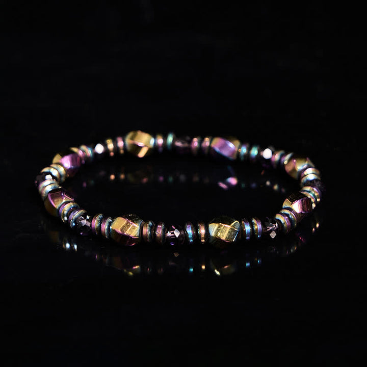 Bracciale Olivenorma in perline di ematite colorata elettroplaccata 
