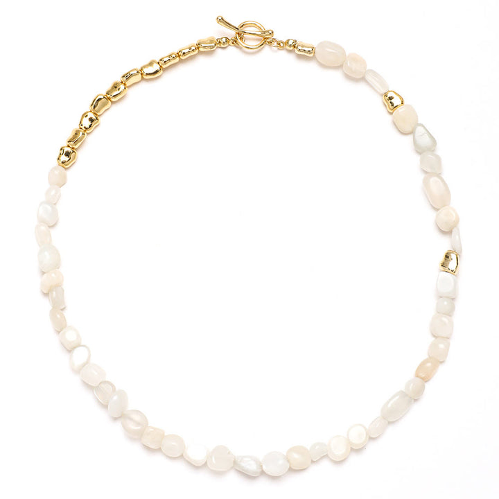 Collana girocollo con perline di pietra preziosa amazzonite irregolare Olivenorma
