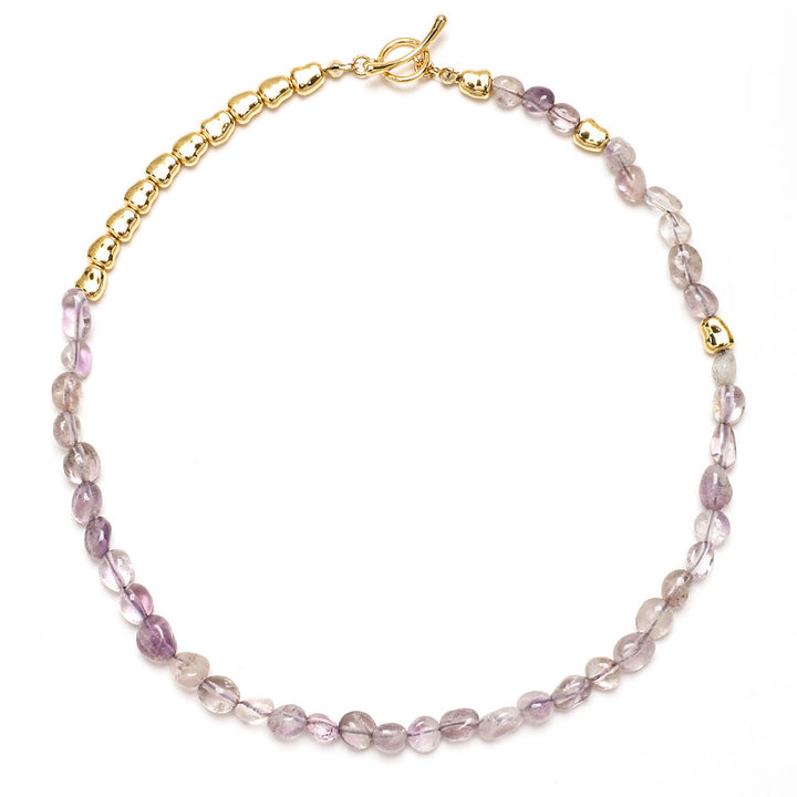 Collana girocollo con perline di pietra preziosa amazzonite irregolare Olivenorma