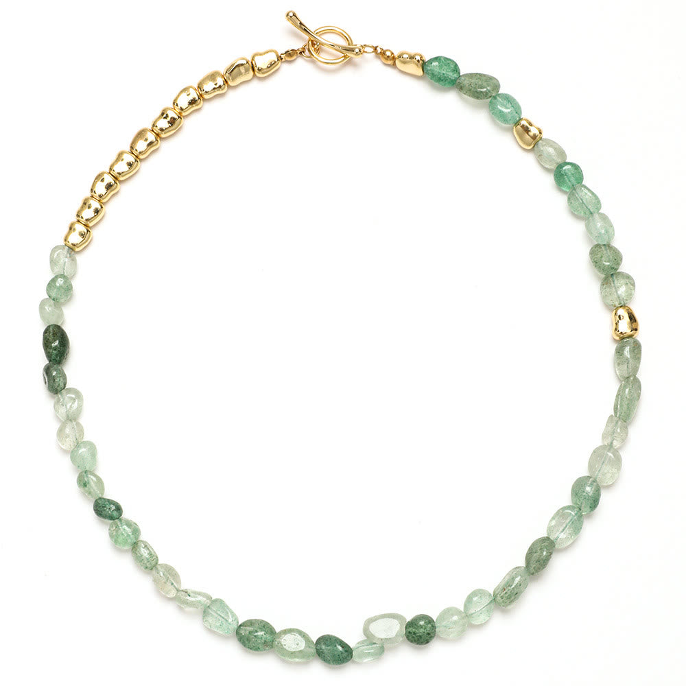 Collana girocollo con perline di pietra preziosa amazzonite irregolare Olivenorma