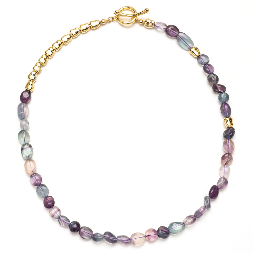 Collana girocollo con perline di pietra preziosa amazzonite irregolare Olivenorma