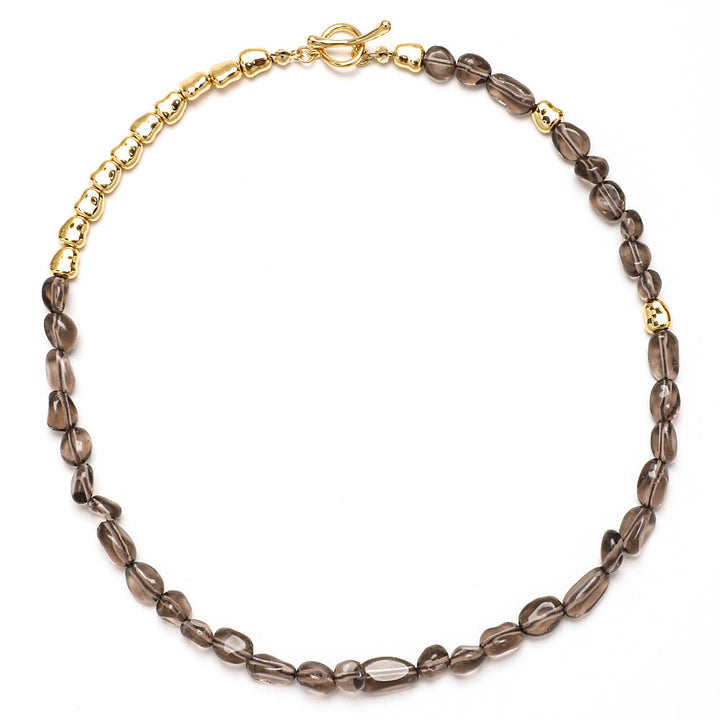 Collana girocollo con perline di pietra preziosa amazzonite irregolare Olivenorma
