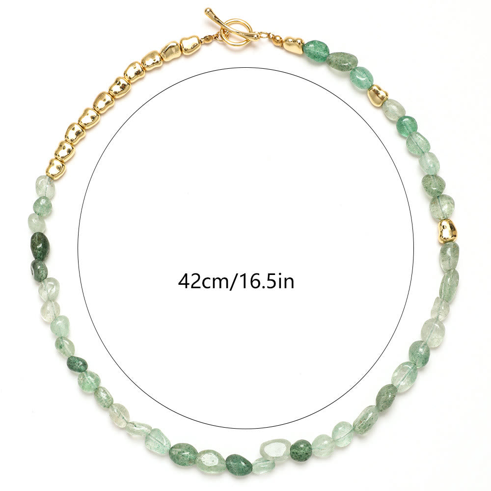 Collana girocollo con perline di pietra preziosa amazzonite irregolare Olivenorma