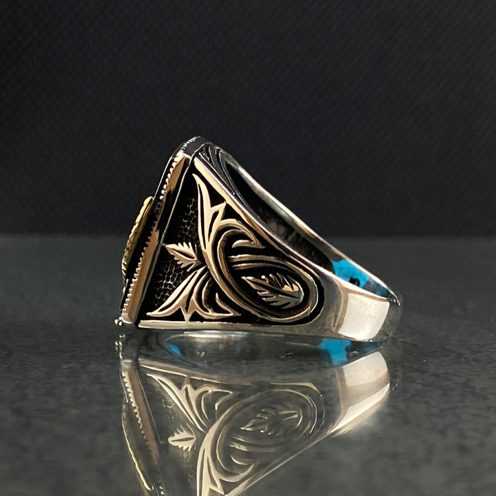 Olivenorma Vintage Eagle Shaped Natural Turquoise Rings