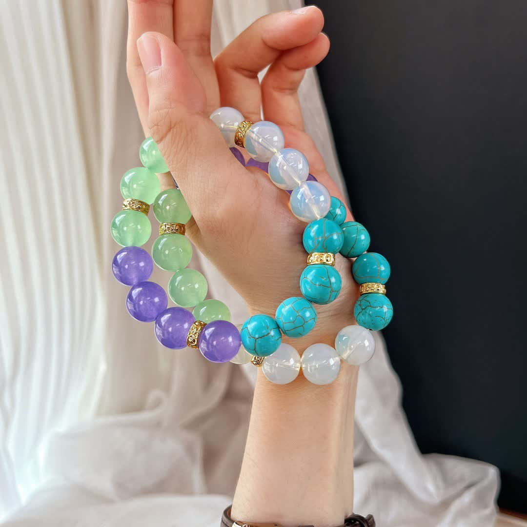 Bracciale Olivenorma in perline di pietra naturale da 12 cm 