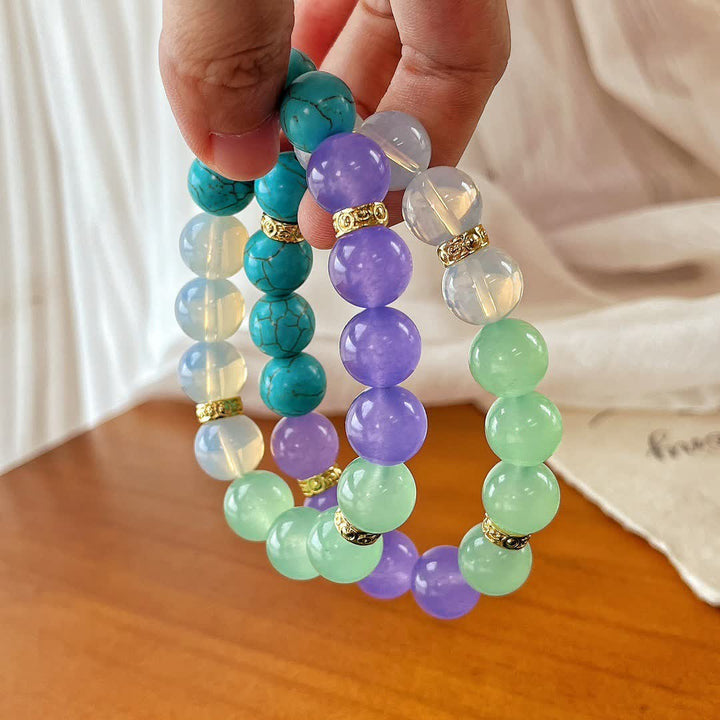 Bracciale Olivenorma in perline di pietra naturale da 12 cm 