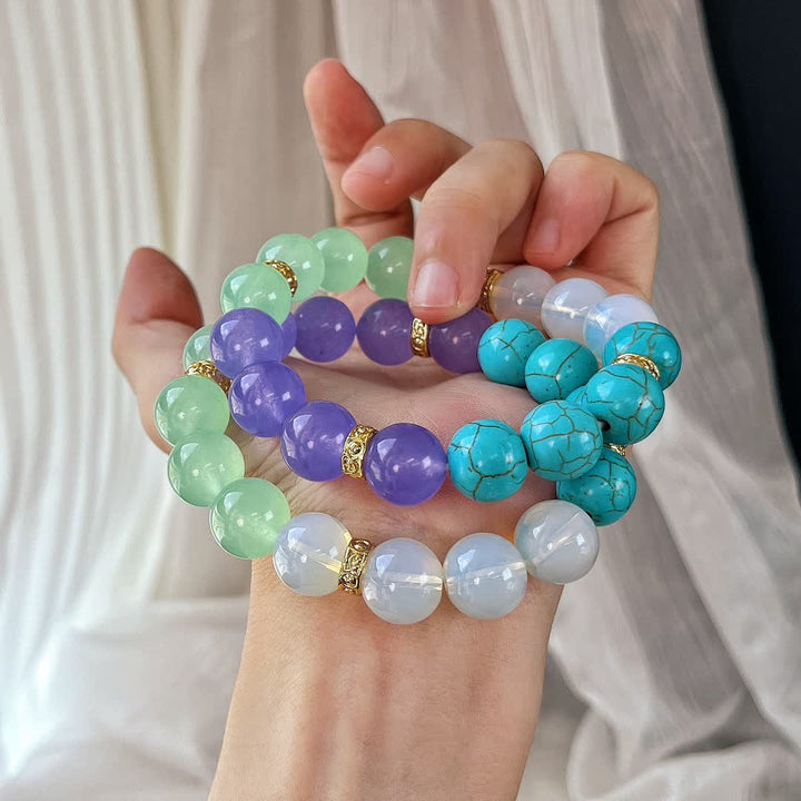 Bracciale Olivenorma in perline di pietra naturale da 12 cm 