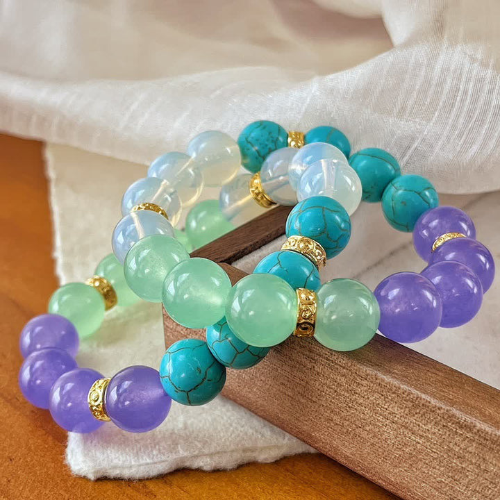 Bracciale Olivenorma in perline di pietra naturale da 12 cm 