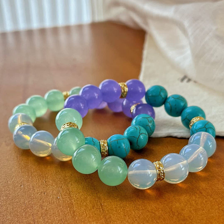 Bracciale Olivenorma in perline di pietra naturale da 12 cm 