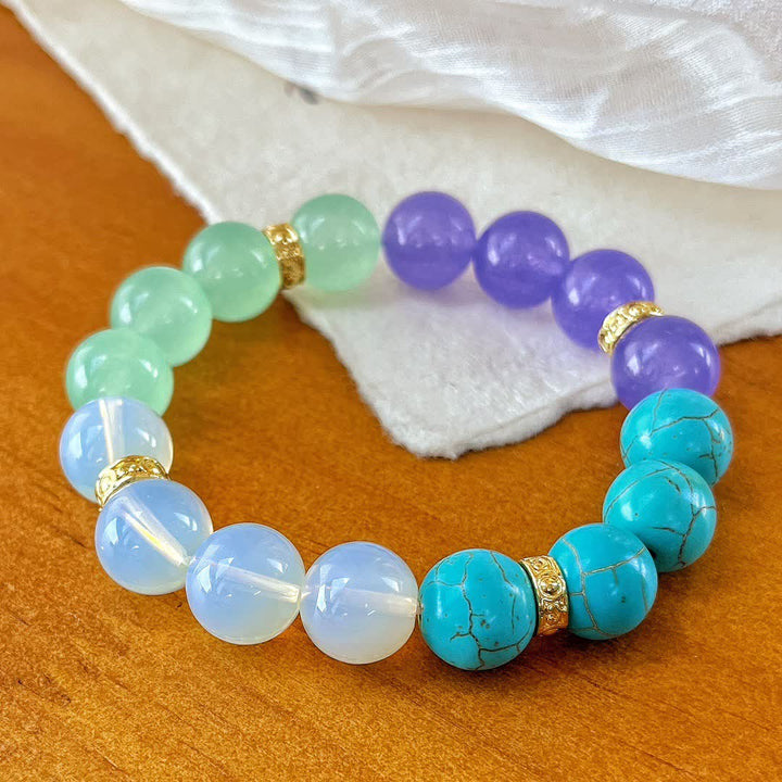 Bracciale Olivenorma in perline di pietra naturale da 12 cm 