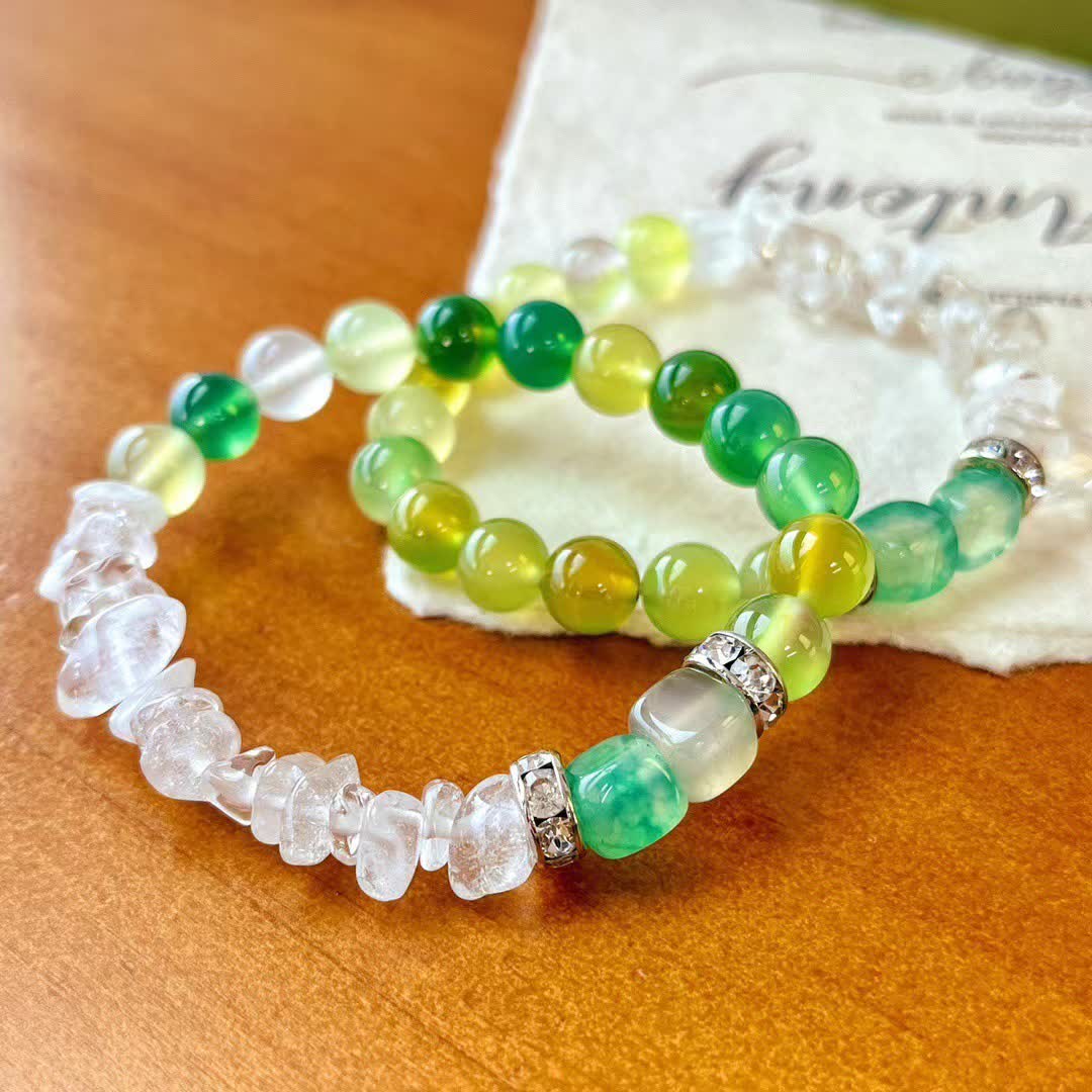 Olivenorma Braccialetto di perline di peridoto in cristallo trasparente naturale da 12 cm 