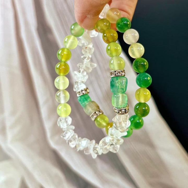 Olivenorma Braccialetto di perline di peridoto in cristallo trasparente naturale da 12 cm 