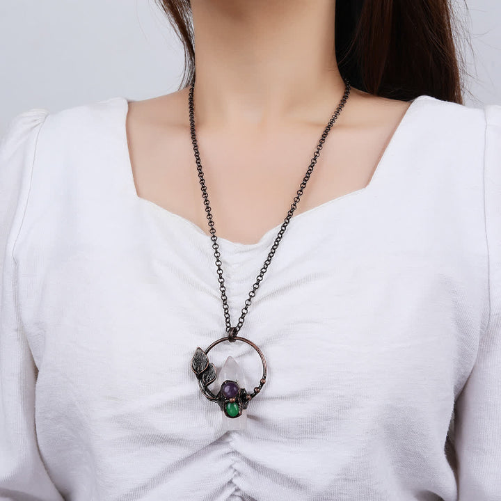 Collana con ciondolo a forma di competizione in pietra naturale Olivenorma