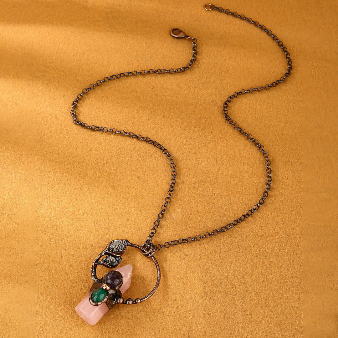 Collana con ciondolo a forma di competizione in pietra naturale Olivenorma