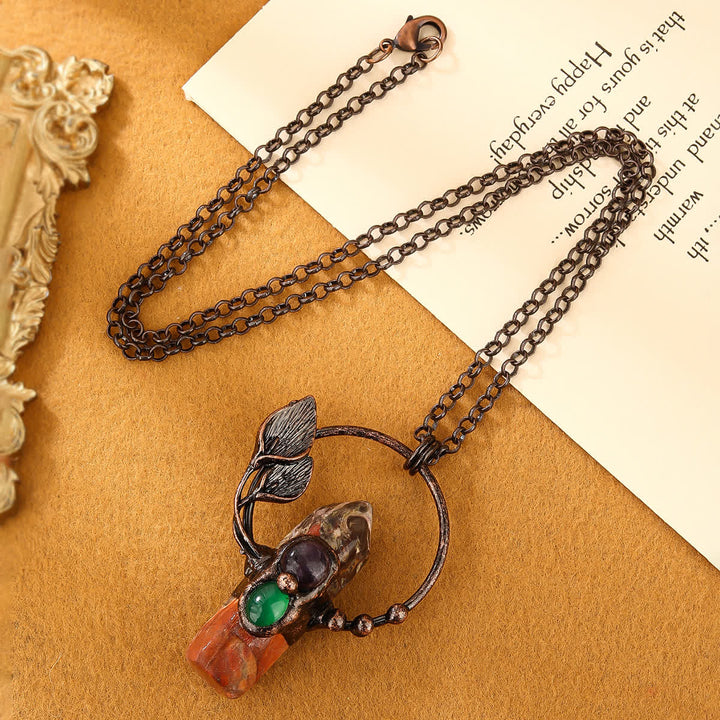 Collana con ciondolo a forma di competizione in pietra naturale Olivenorma