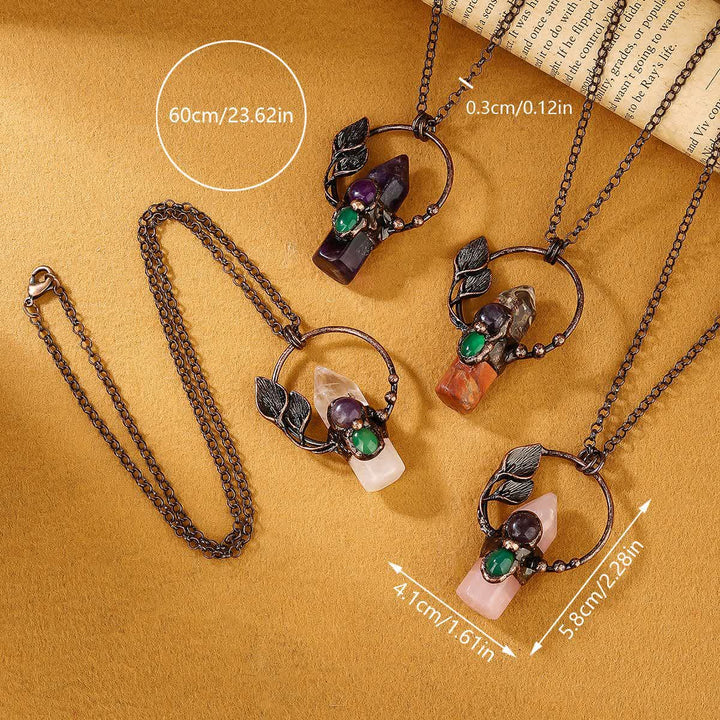 Collana con ciondolo a forma di competizione in pietra naturale Olivenorma