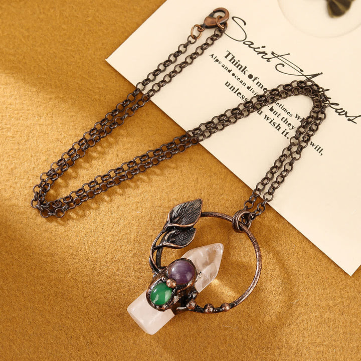 Collana con ciondolo a forma di competizione in pietra naturale Olivenorma