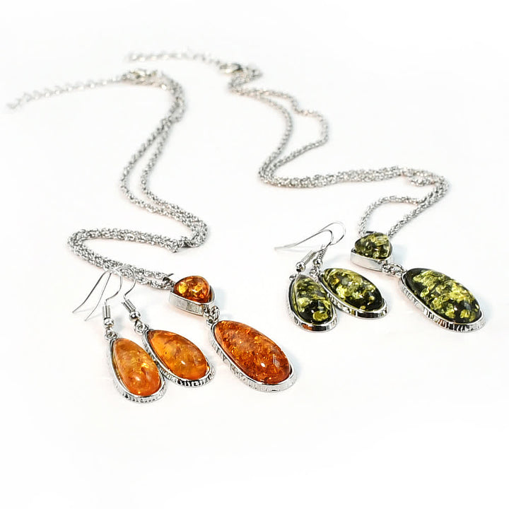 Olivenorma Ambra Collana Orecchini Gioielli Set