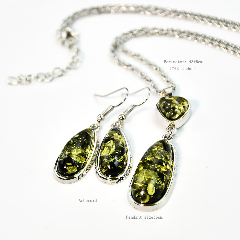 Olivenorma Ambra Collana Orecchini Gioielli Set