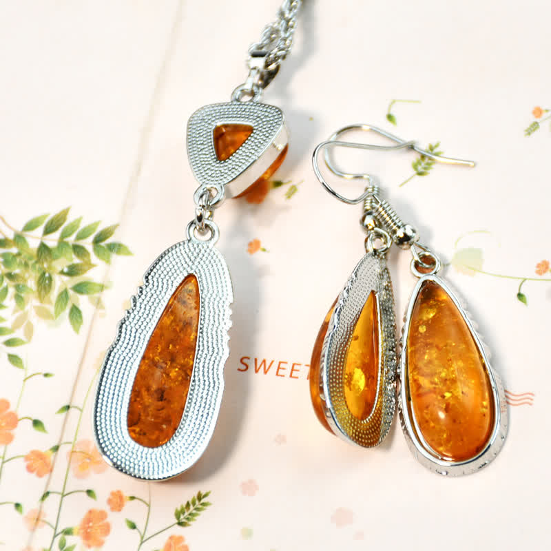 Olivenorma Ambra Collana Orecchini Gioielli Set