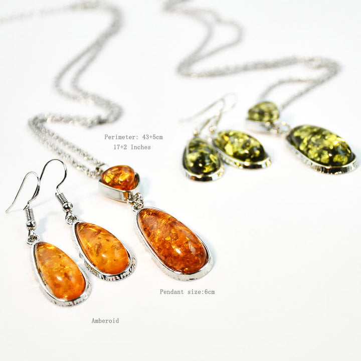 Olivenorma Ambra Collana Orecchini Gioielli Set
