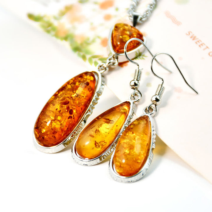 Olivenorma Ambra Collana Orecchini Gioielli Set