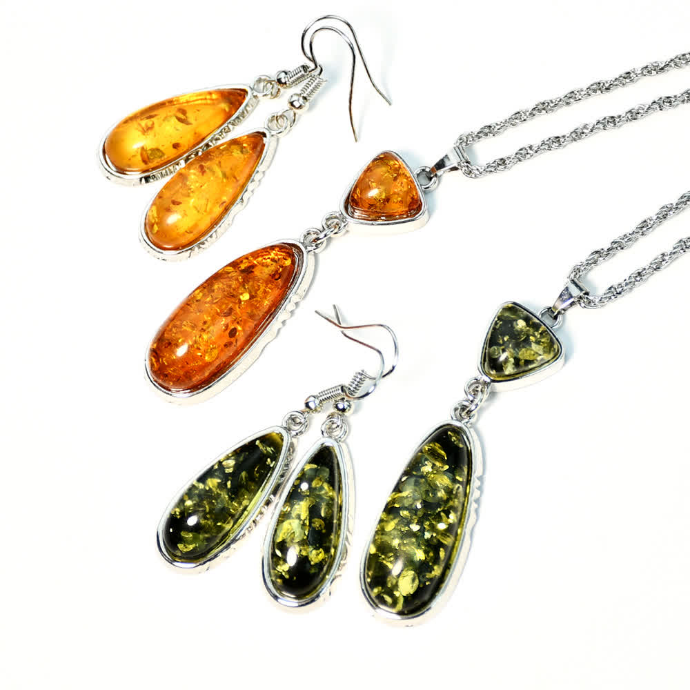 Olivenorma Ambra Collana Orecchini Gioielli Set