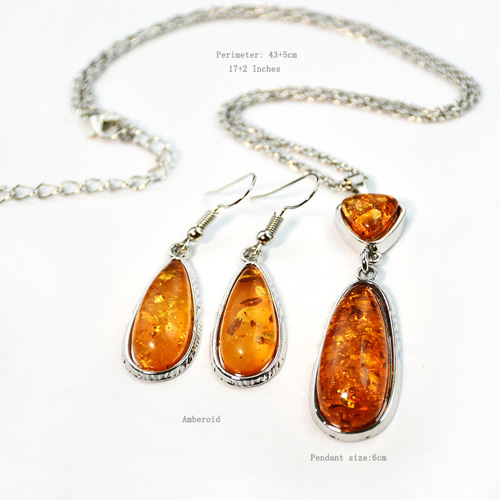 Olivenorma Ambra Collana Orecchini Gioielli Set