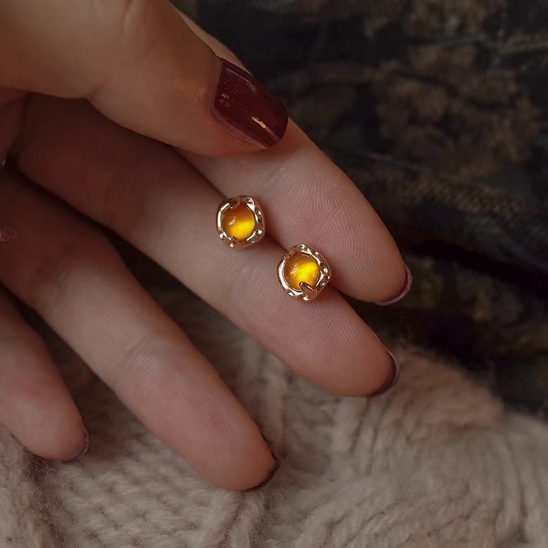 Olivenorma Squisito Semplice Ambra Orecchini Collana Gioielli Set