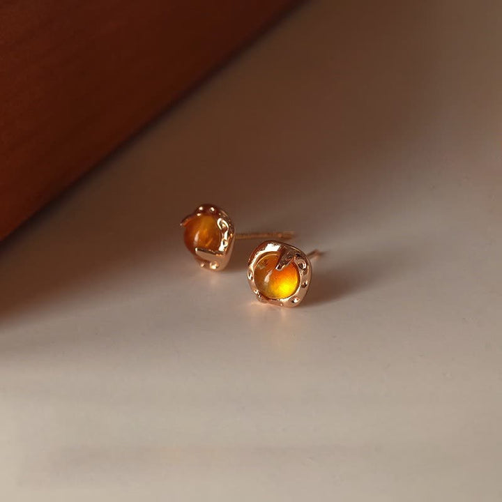 Olivenorma Squisito Semplice Ambra Orecchini Collana Gioielli Set