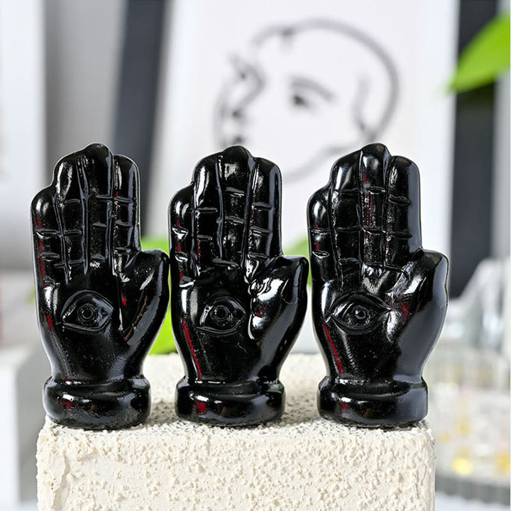 Decorazione in pietra preziosa naturale con mano di Buddha Olivenorma