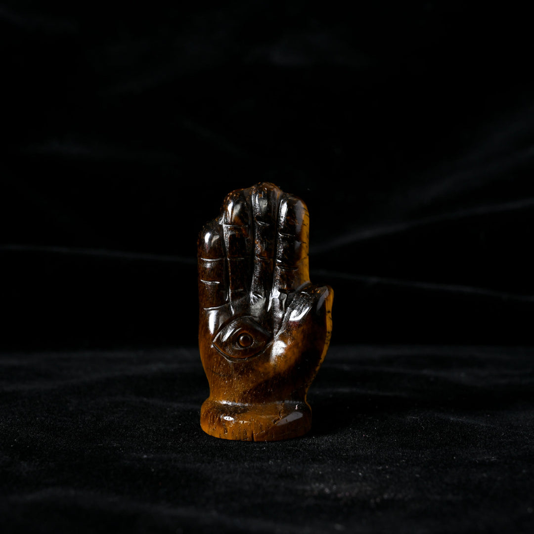 Decorazione in pietra preziosa naturale con mano di Buddha Olivenorma