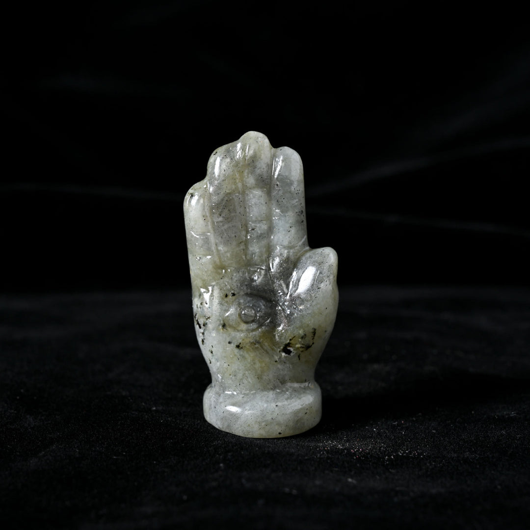 Decorazione in pietra preziosa naturale con mano di Buddha Olivenorma
