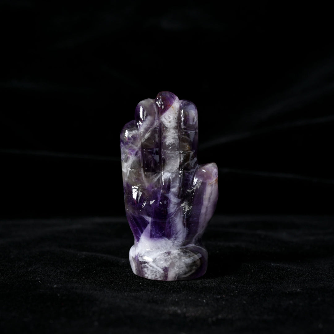 Decorazione in pietra preziosa naturale con mano di Buddha Olivenorma
