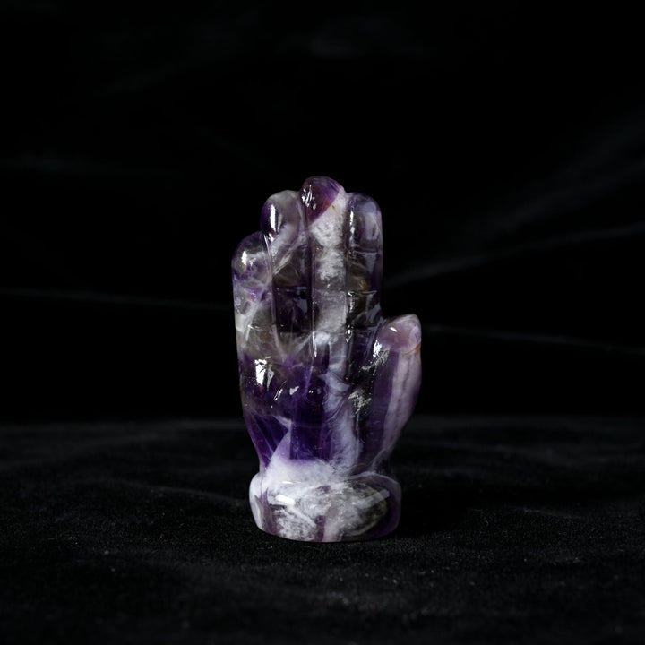 Decorazione in pietra preziosa naturale con mano di Buddha Olivenorma