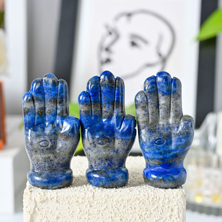 Decorazione in pietra preziosa naturale con mano di Buddha Olivenorma