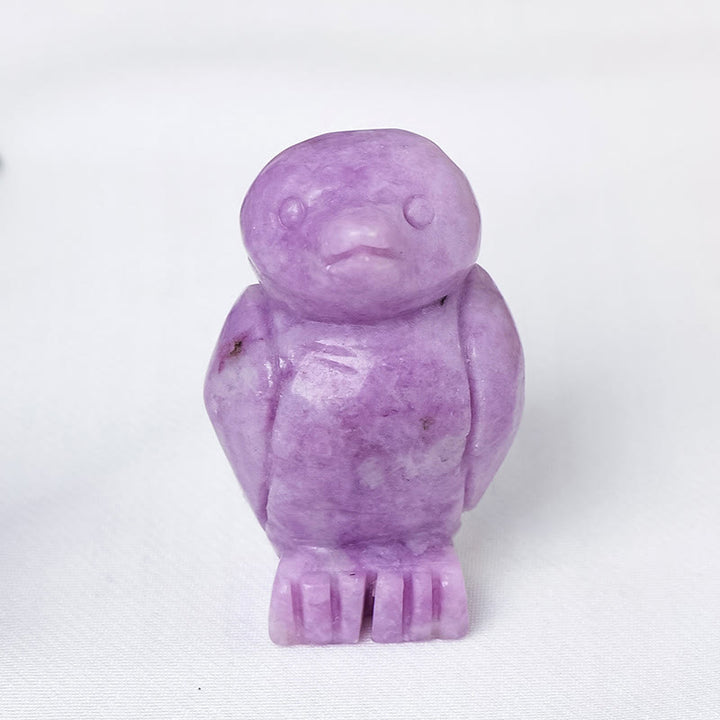 Olivenorma Decorazione ornamentale in pietra grezza incisa a forma di pinguino