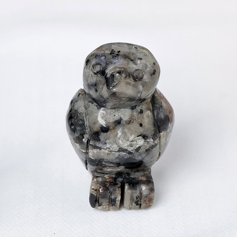 Olivenorma Decorazione ornamentale in pietra grezza incisa a forma di pinguino