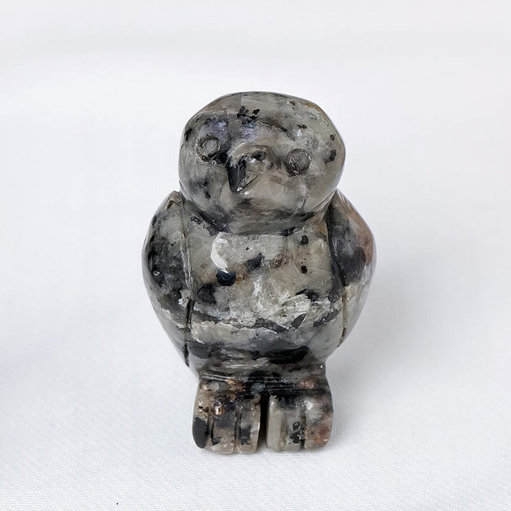 Olivenorma Decorazione ornamentale in pietra grezza incisa a forma di pinguino