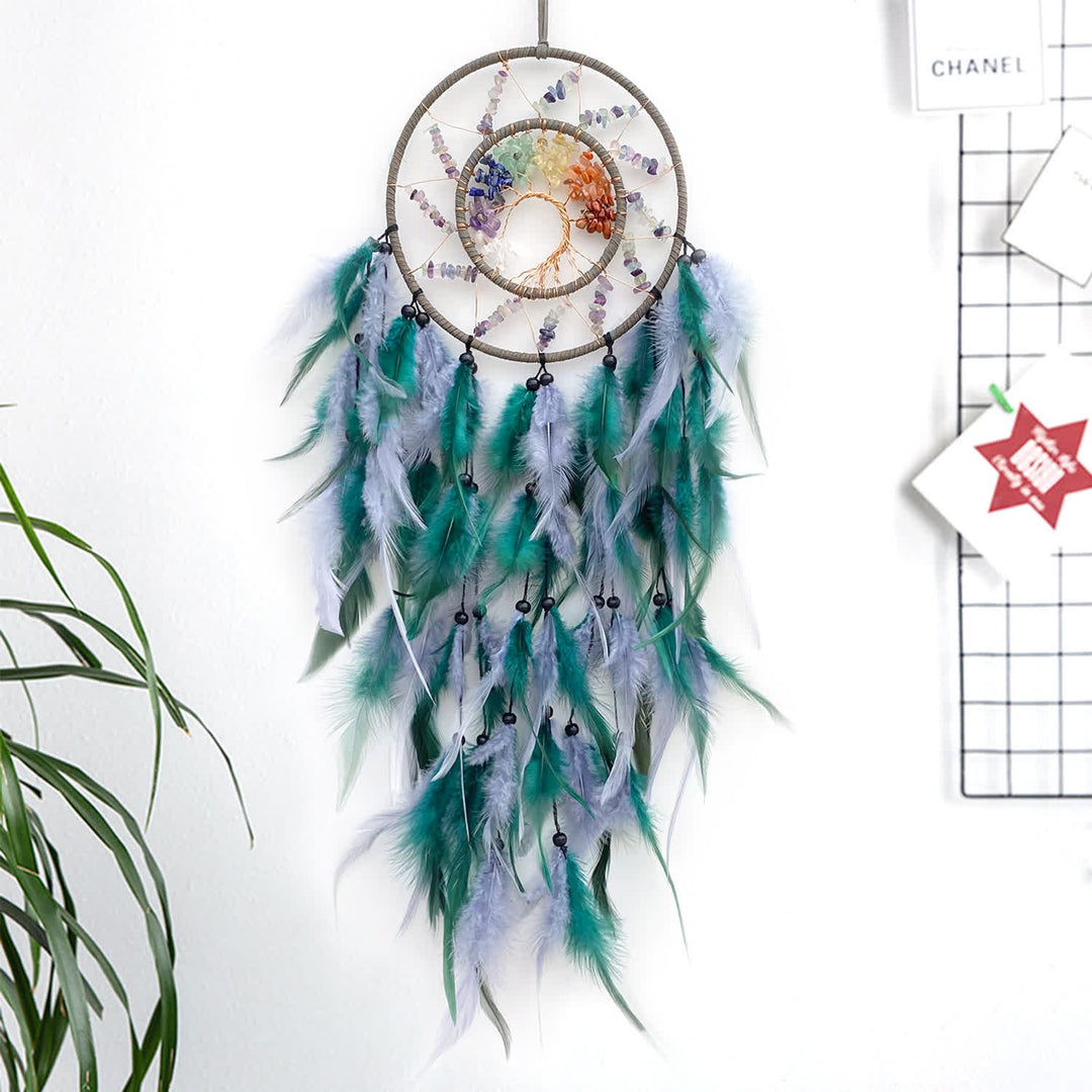 Olivenorma Chakra Albero della Vita Perline Intrecciate Acchiappasogni