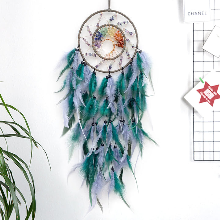 Olivenorma Chakra Albero della Vita Perline Intrecciate Acchiappasogni