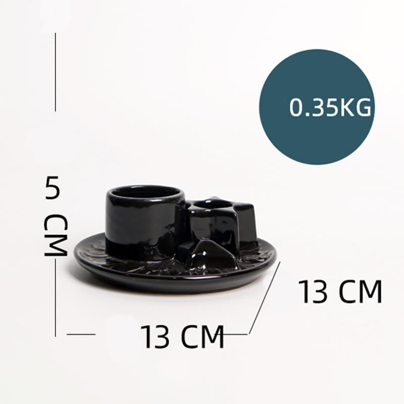 Olivenorma 3-IN-1 Porta incenso in ceramica a forma di stella in stile salvia