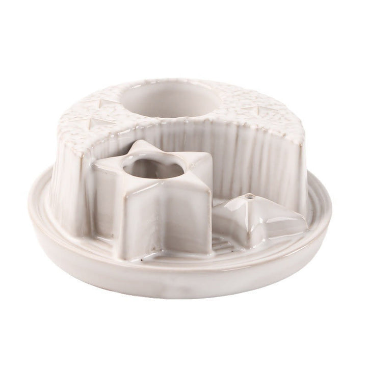 Olivenorma Porta incenso in ceramica 3 in 1 Luna e Stella Salvia