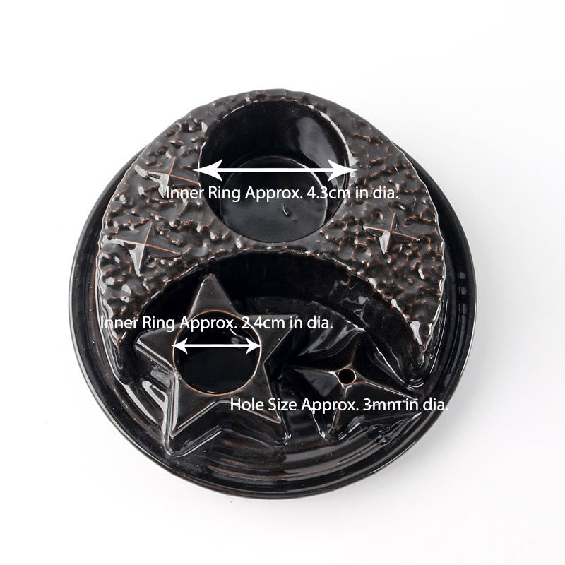 Olivenorma Porta incenso in ceramica 3 in 1 Luna e Stella Salvia