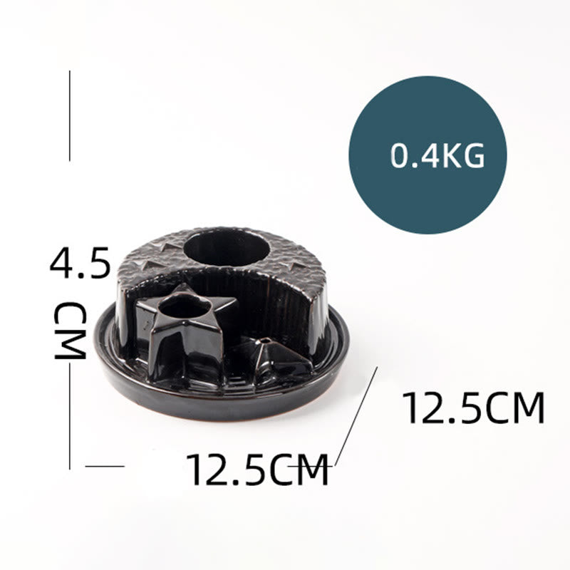 Olivenorma Porta incenso in ceramica 3 in 1 Luna e Stella Salvia