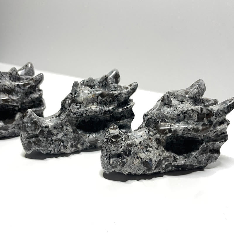 Decorazione con pietra preziosa testa di drago lucidante Yooperlite naturale Olivenorma