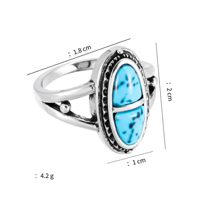 Olivenorma Boho Anello geometrico turchese fatto a mano